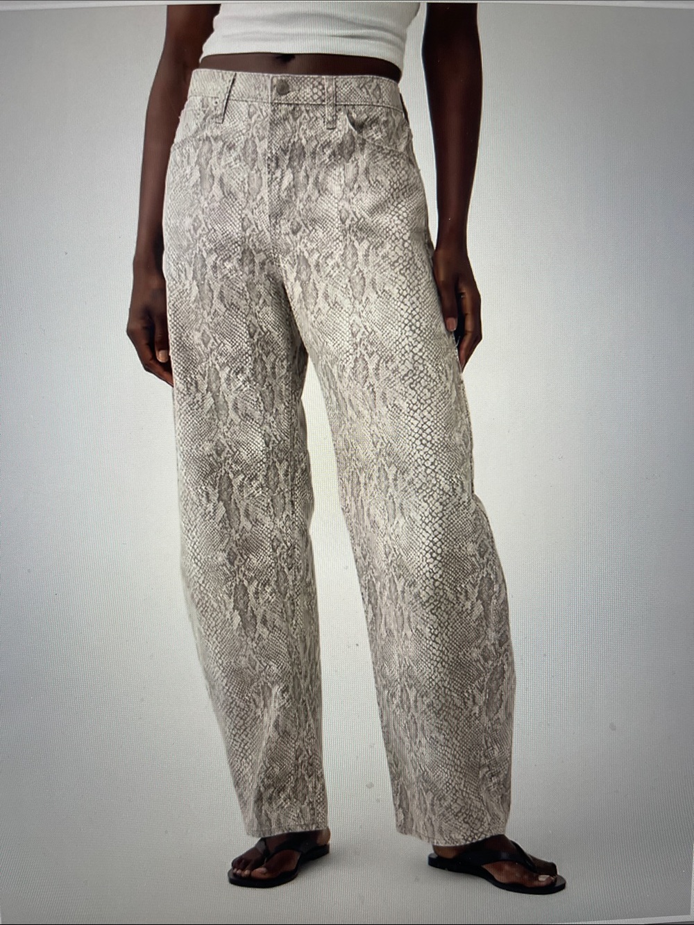 NWT GAP Barrel High-Rise Denim Snake-Print Jeans